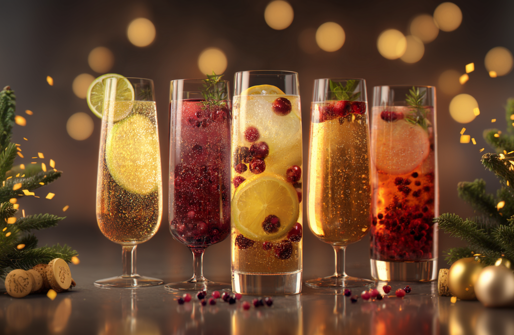 Новогодние коктейли с игристым вином