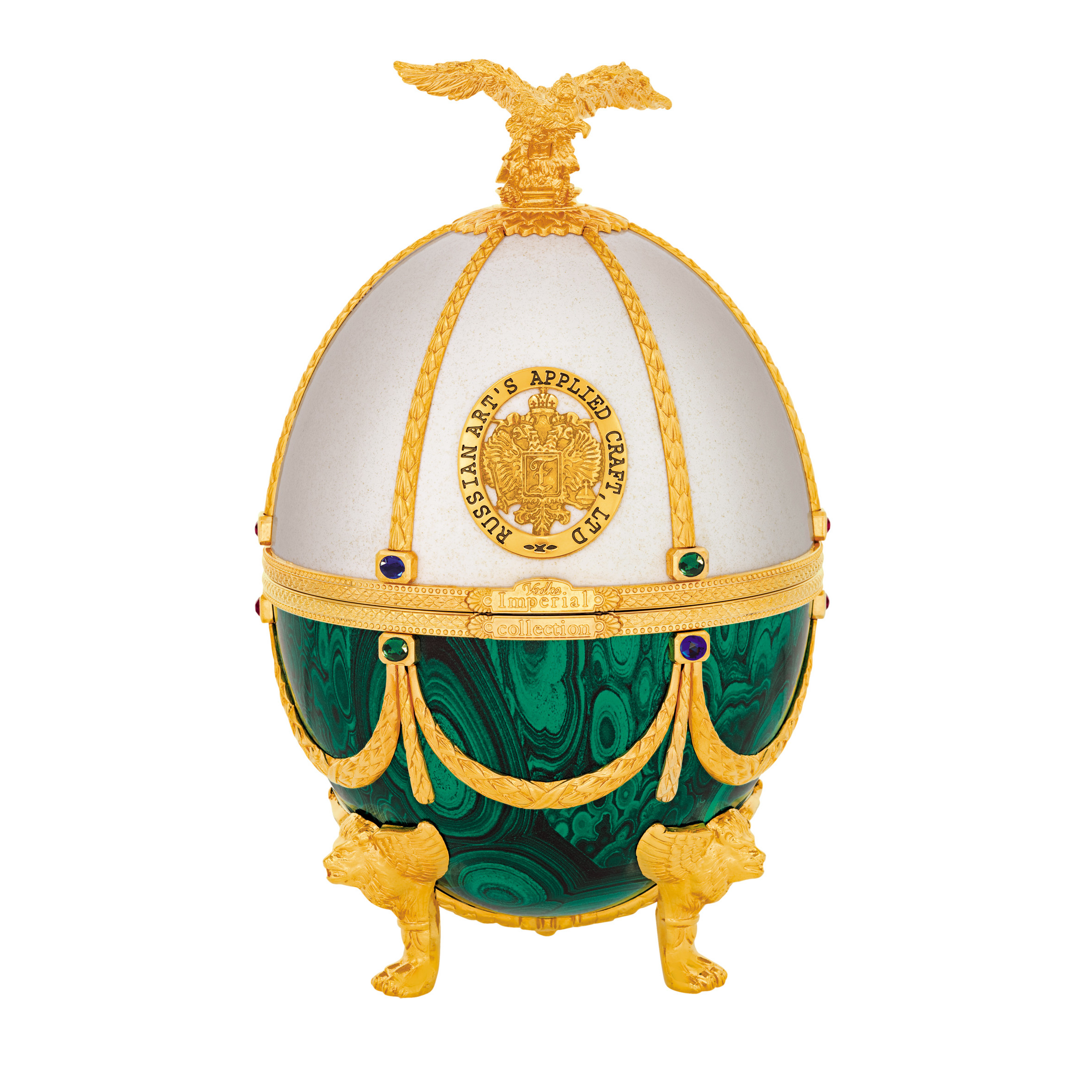 Императорская коллекция Графин Яйцо (жемчуг-изумруд) в бархат.п/у — фото 1