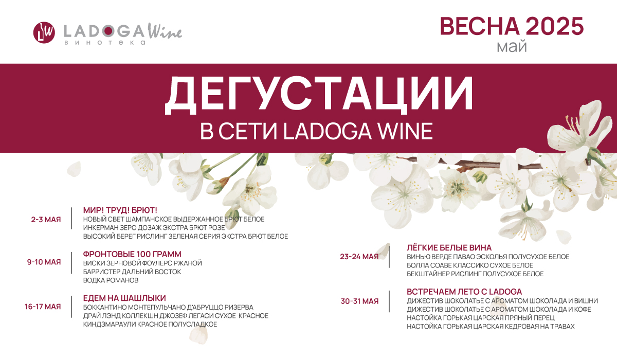 Дегустации в винотеках LADOGA Wine Дегустации в винотеках LADOGA Wine