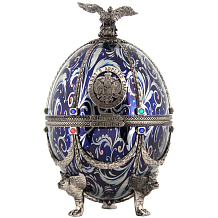 Императорская коллекция Графин Яйцо (серебро с синими цветами) в дерев.п/у